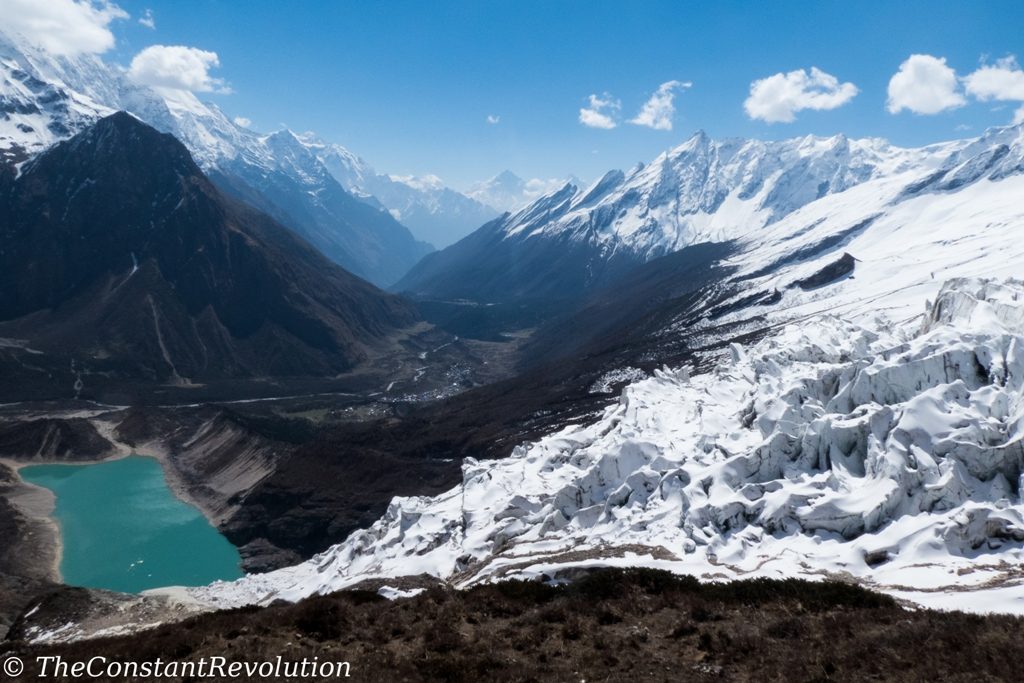 View from Manaslu's base camp trail 